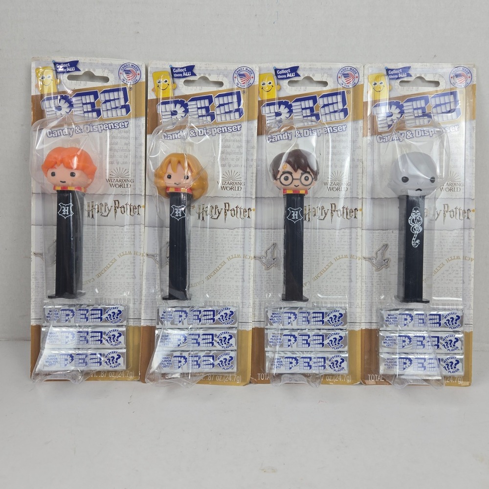 Pez Candy Dispenser Harry Potter Hermione Ron Voldemort Set of 4